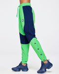 Green Light # Zumba Out Loud Woven Track Pants With Side Snaps