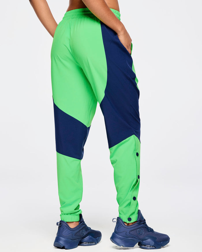 Green Light # Zumba Out Loud Woven Track Pants With Side Snaps