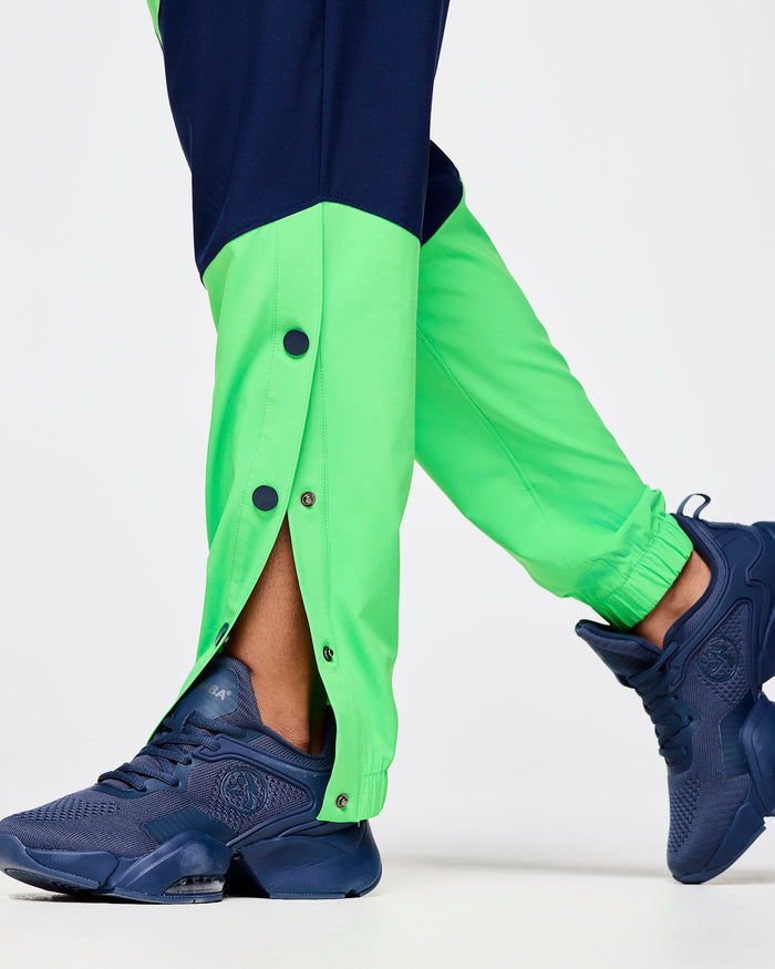 Green Light # Zumba Out Loud Woven Track Pants With Side Snaps