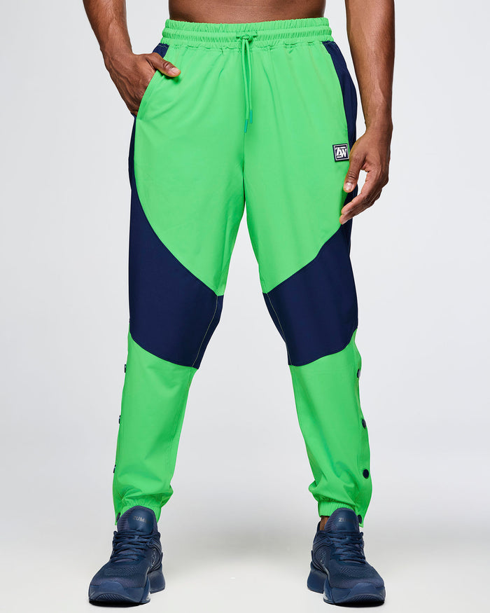 Green Light # Zumba Out Loud Woven Track Pants With Side Snaps