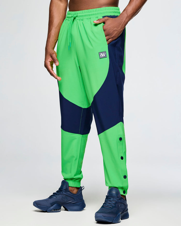 Green Light # Zumba Out Loud Woven Track Pants With Side Snaps