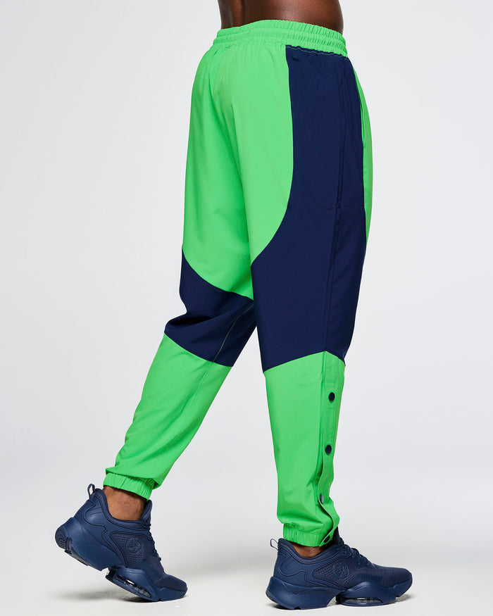 Green Light # Zumba Out Loud Woven Track Pants With Side Snaps