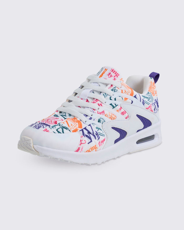 Wear It Out White # Zumba Printed Air Lo