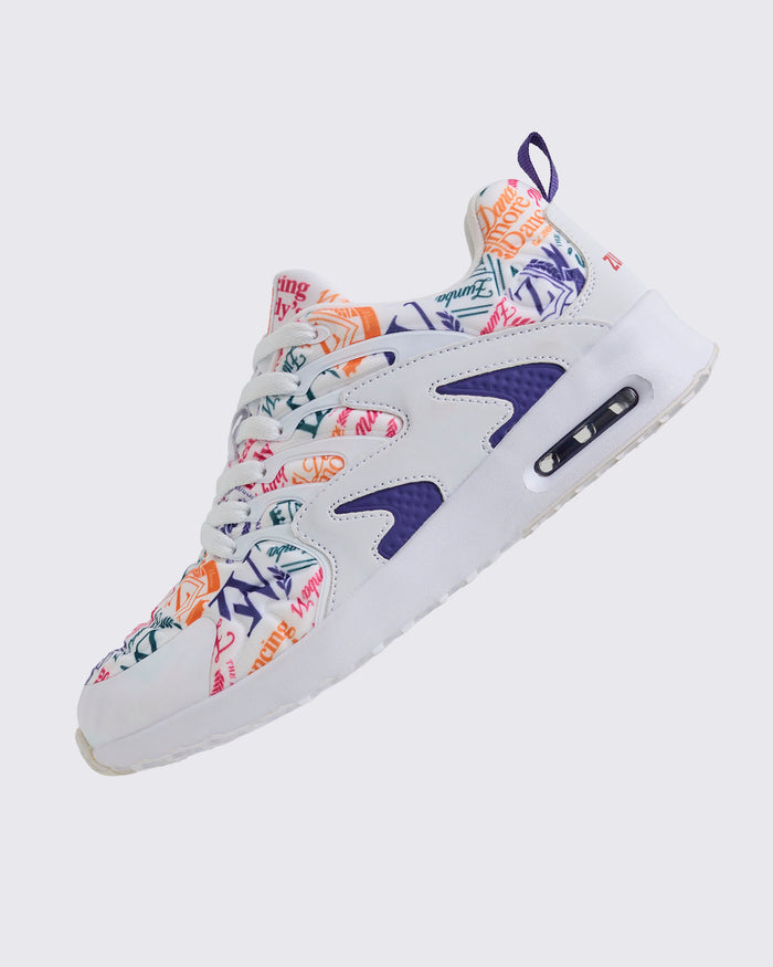 Wear It Out White # Zumba Printed Air Lo