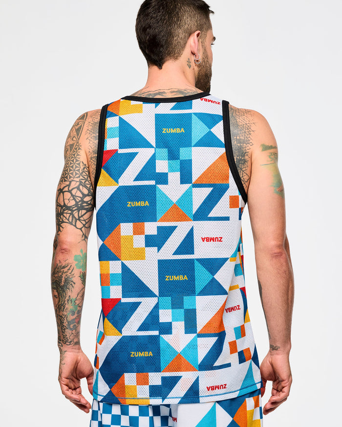 White/Aqua # Zumba Rays Men's Basketball Tank
