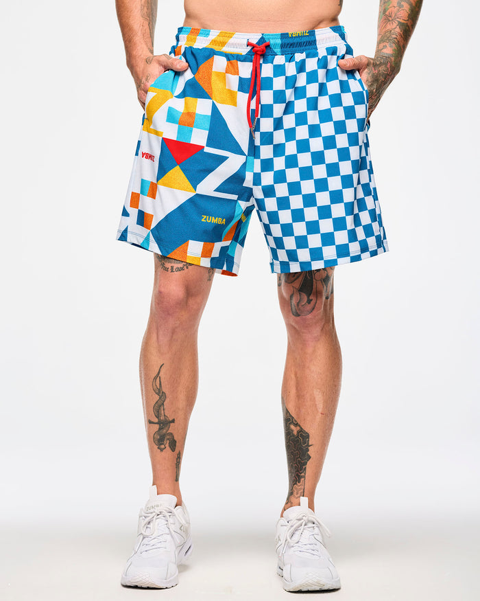 White/Aqua # Zumba Rays Men's Woven Shorts