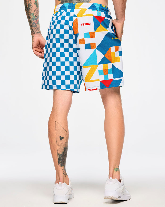 White/Aqua # Zumba Rays Men's Woven Shorts