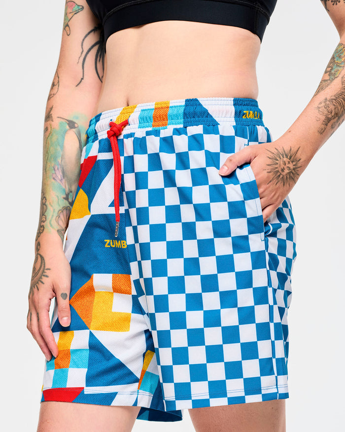White/Aqua # Zumba Rays Men's Woven Shorts