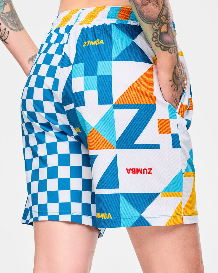 White/Aqua # Zumba Rays Men's Woven Shorts